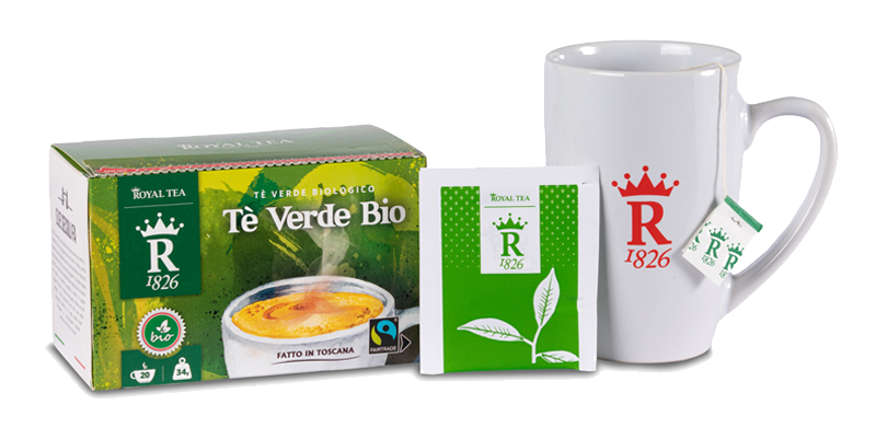 Tè verde biologico in bustine sostenibile